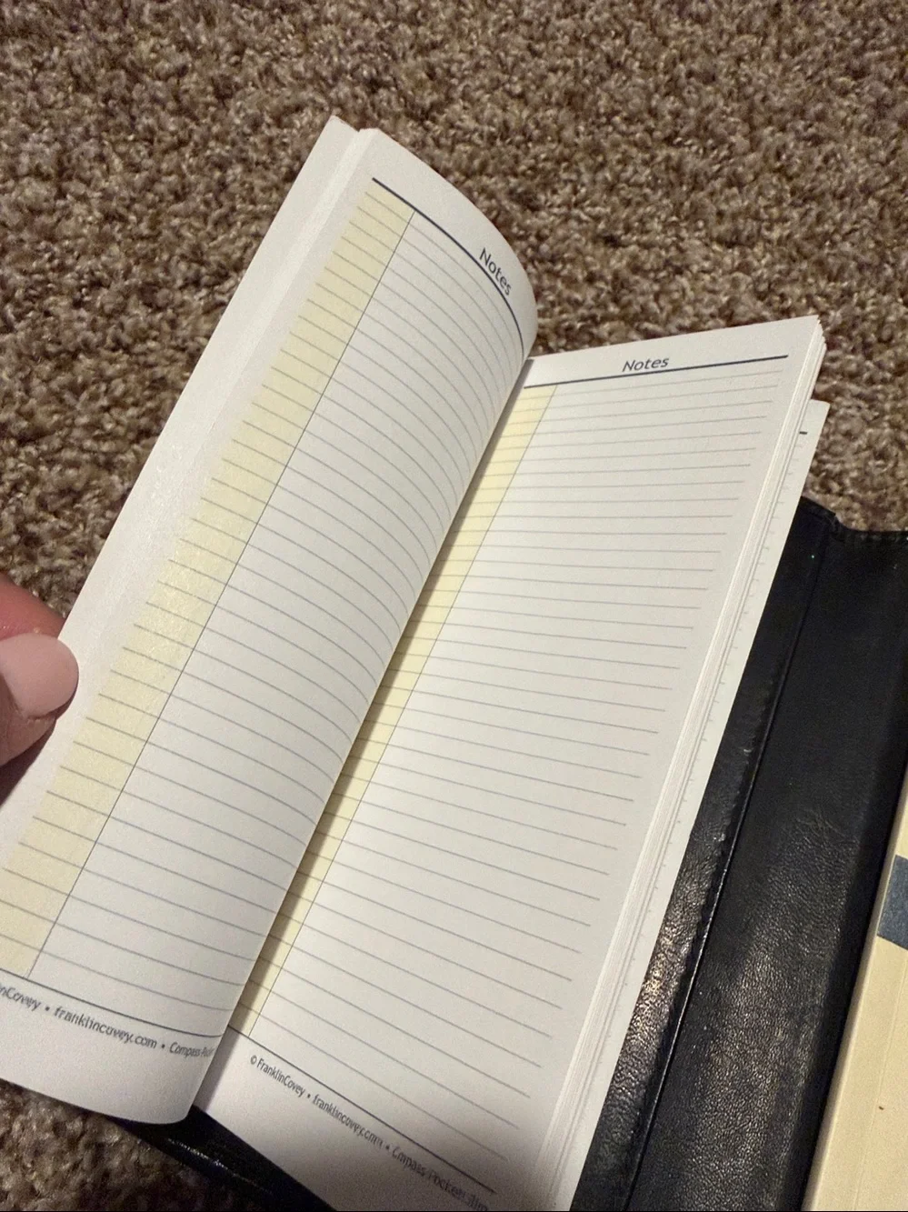 Franklin Covey black vinyl planner cover w/2 lined notebooks